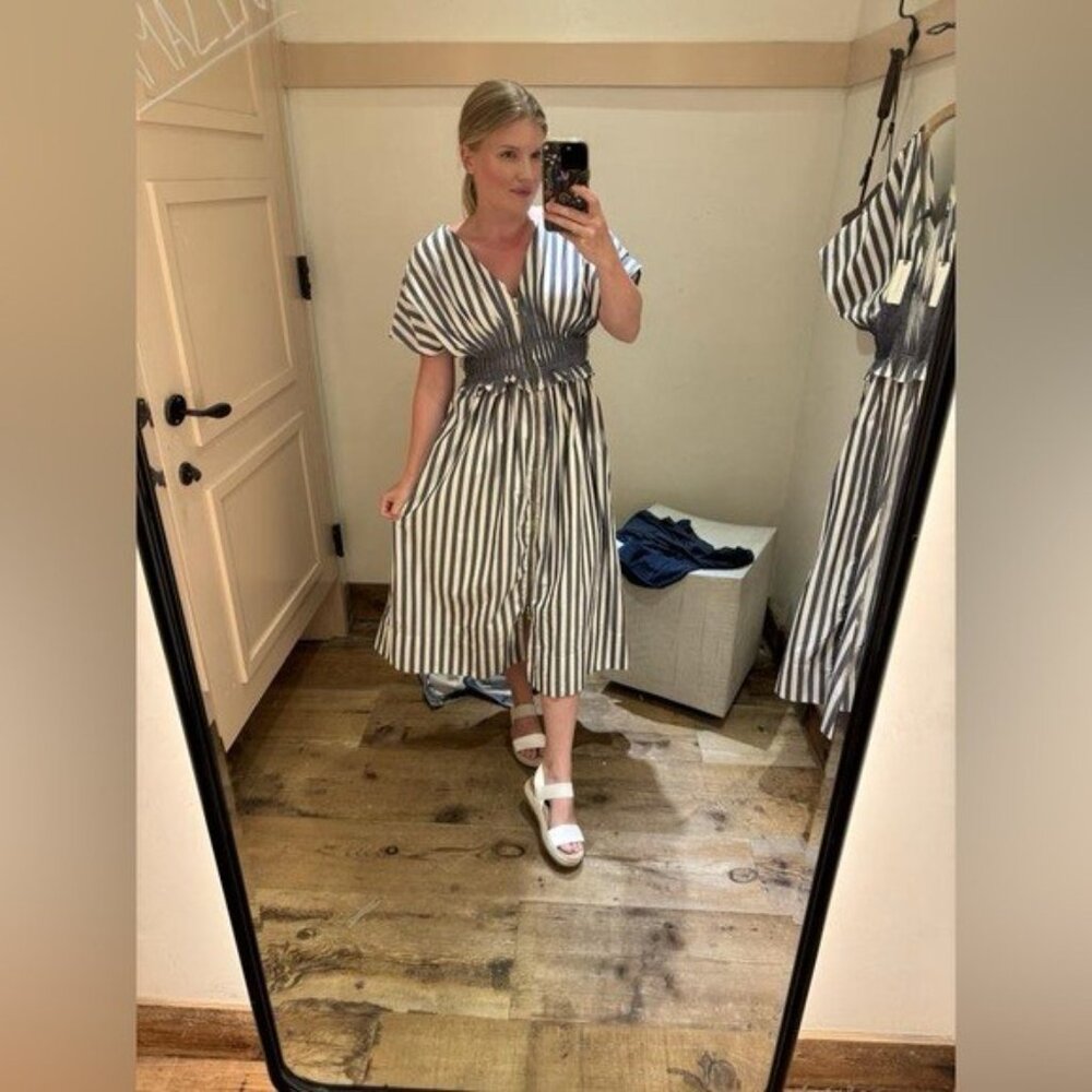 NWT Size S - Anthropologie 100% Cotton Zip-Front Midi Dress (NWT US$ 180) - Picture 9 of 16